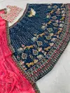 Tew Faux Gorgette Silk Fabric With 5mm Sequence Embroidery Work Lahenga And Blouse Dupatta Bulk Orders In India